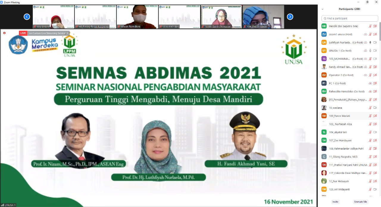 Seminar Nasional Pengabdian Kepada Masyarakat 2021 – LPPM UNUSA